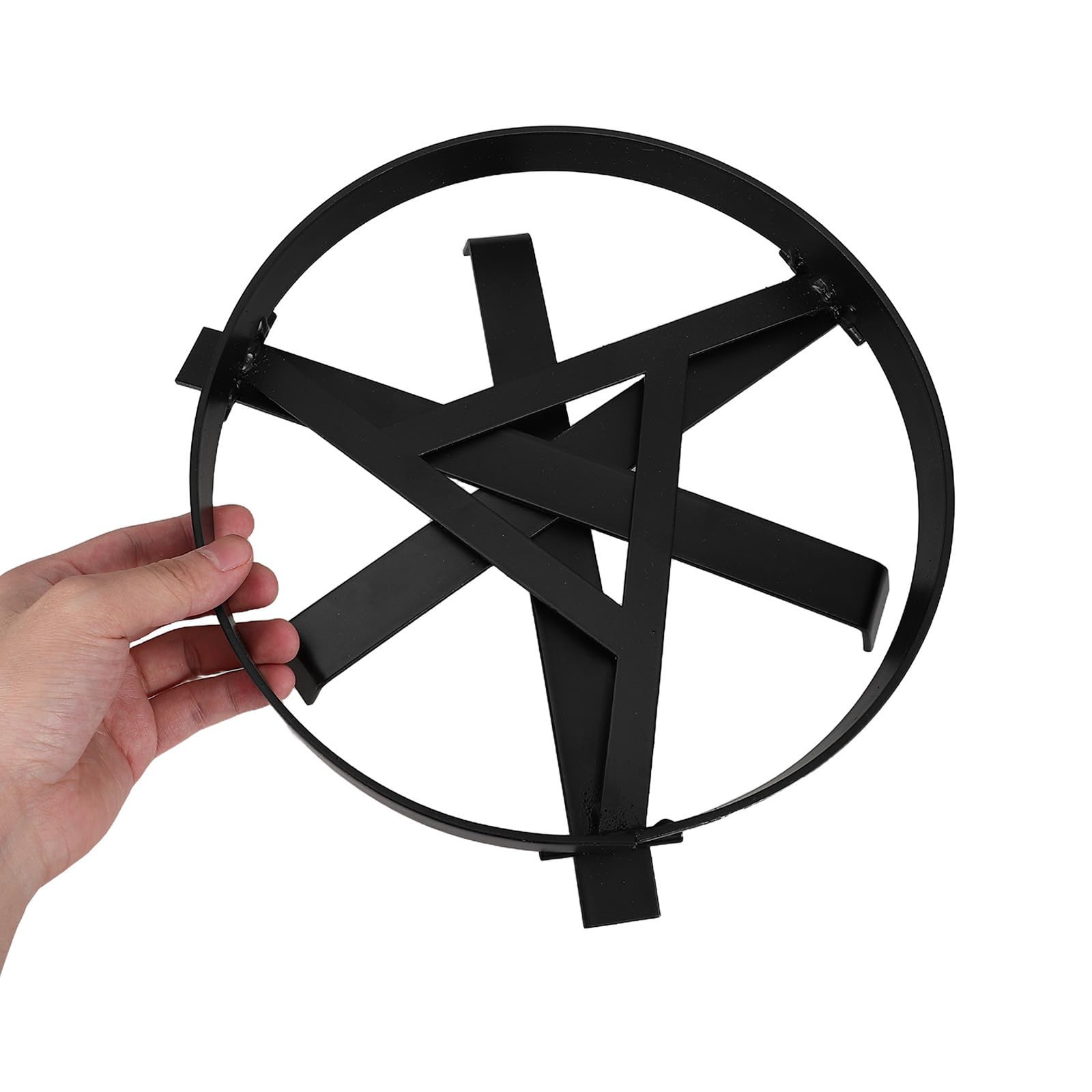 Trépied de Camping Pliable pour Feu de Camp, Barbecue Extérieur 25 Cm | Support Stable sans Outil, Acier Galvanisé Noir, Usage Randonnée, Compatible Bouilloires et Poêles