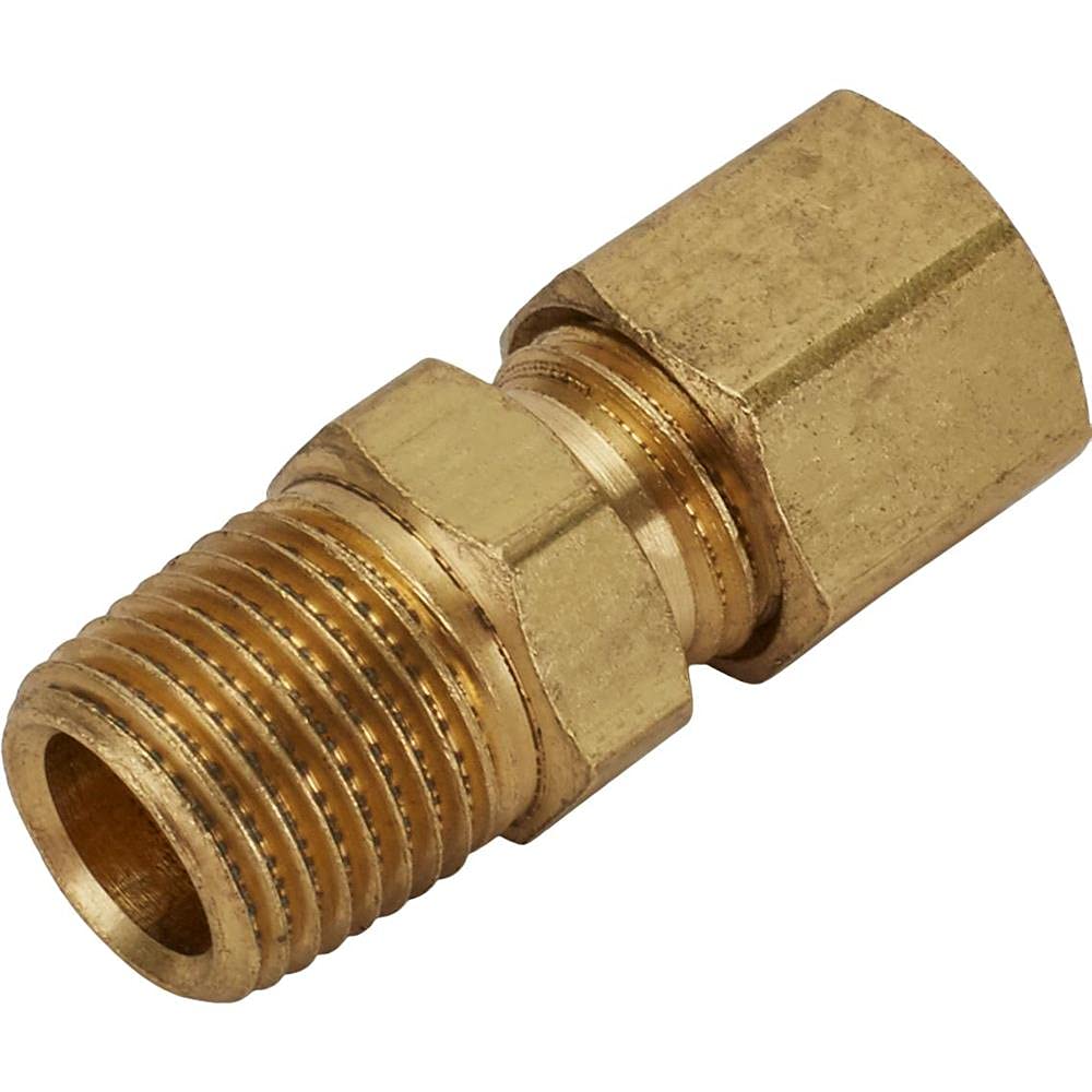 Brass Compression Fitting, 3/16 Tube to 1/8 NPT, Straight