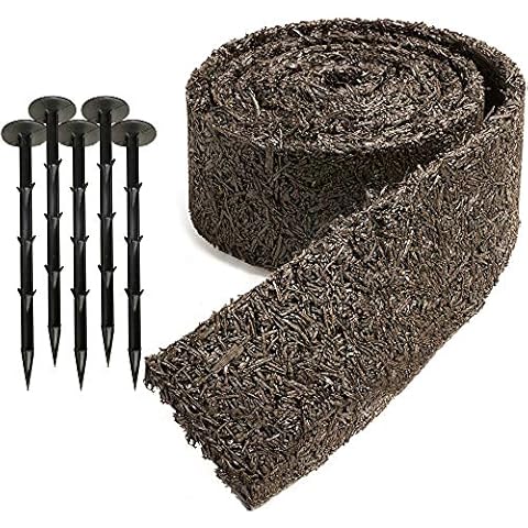 Schwarze Gummi-Mulchbordüre für Landschaftsgestaltung, 304.8x11.4 cm Rolle, recycelt und nachhaltig Cover