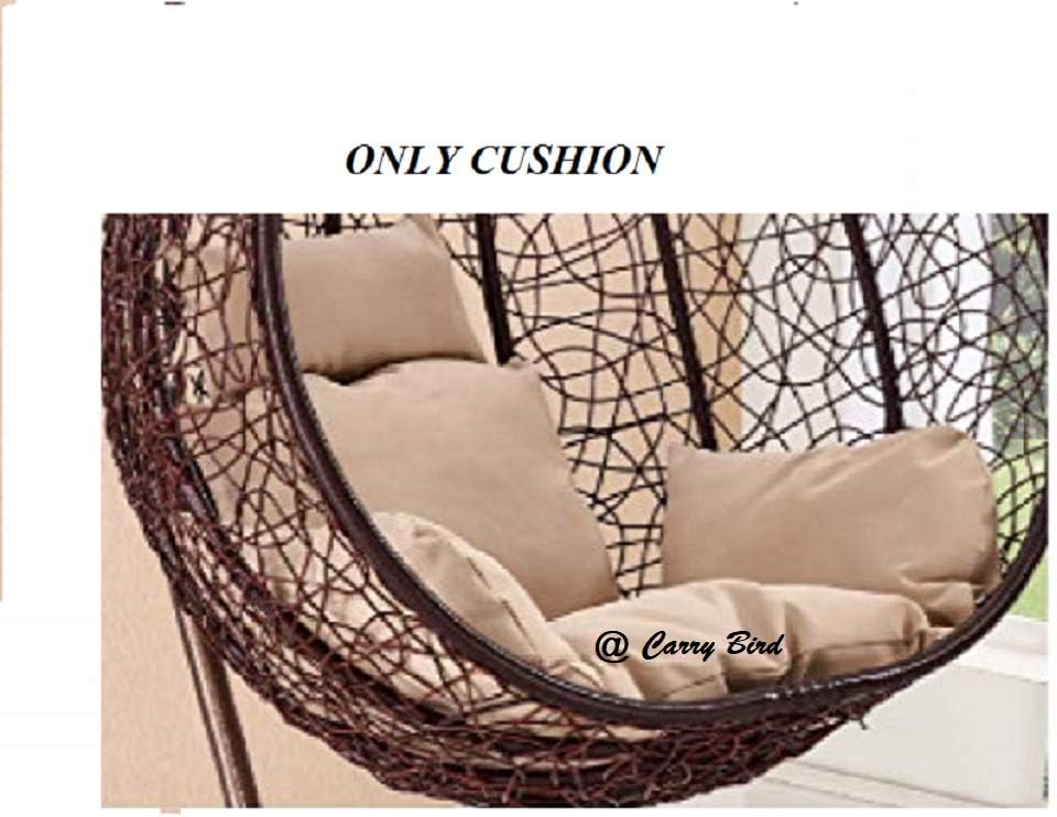 Carry Bird Polyester Double Type Cushion for Hanging Basket Chair Swing with Sofa Cloth ( Beige)