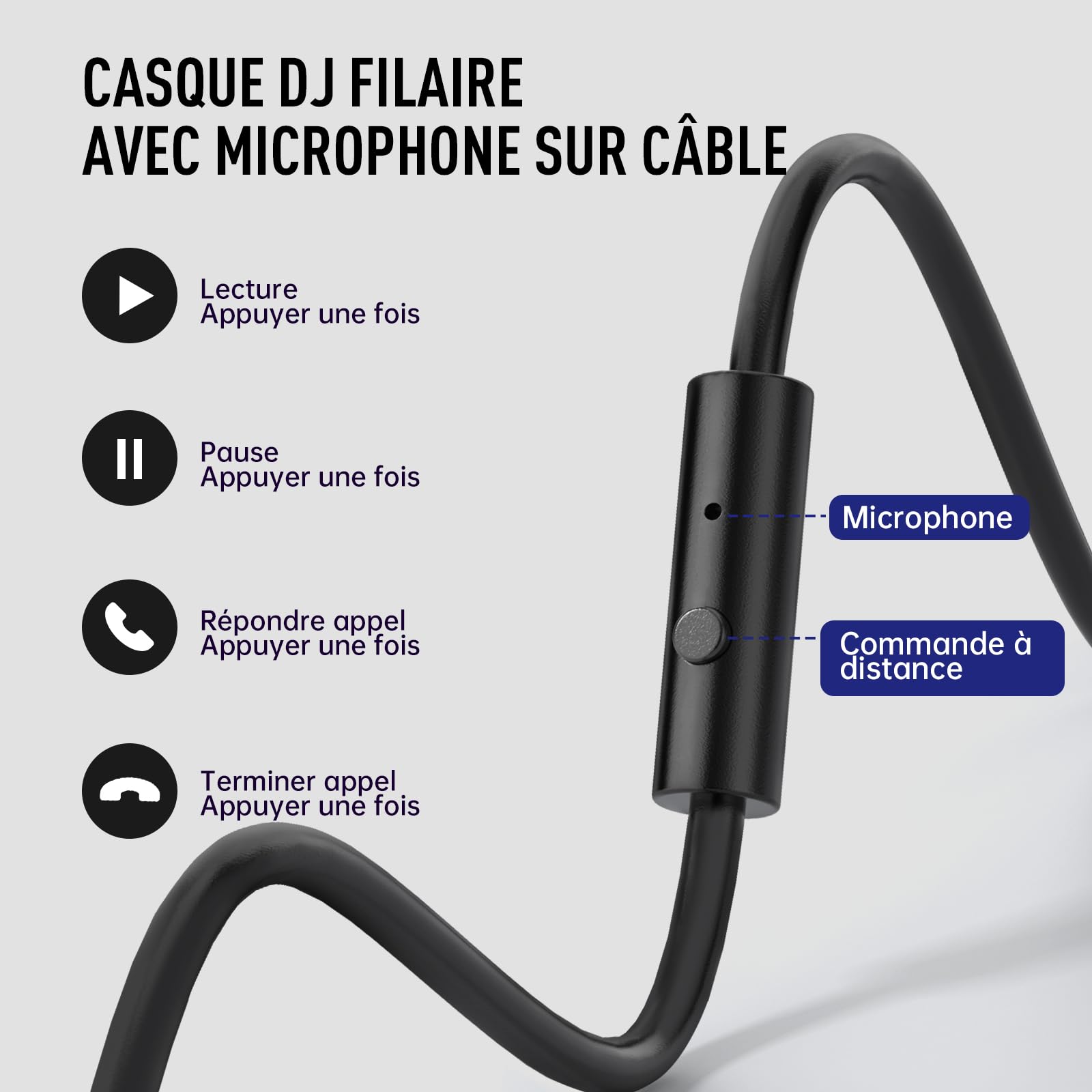 EKSA P100 Casque Audio Filaire, Casque DJ Stéréo-Jack Audio 6.35mm vers 3.5mm, Casque Studio Monitor avec Son Stéréo Hi-Res pour Ampli, Mixage, Podcast, Guitare, Piano, PC Gaming