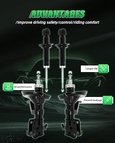 Miniatura 2 de SCITOO Amortiguadores delanteros y traseros (4 piezas) para Acura, amortiguadores para Acura RSX 2002-2004 con amortiguadores automáticos 331602