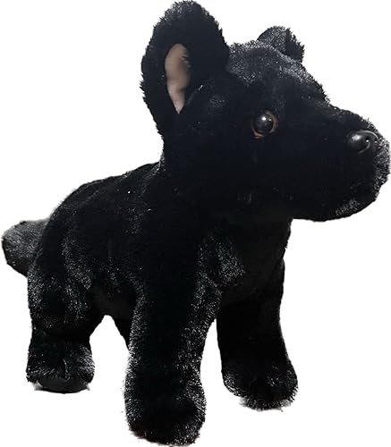 Peluche de perro lobo negro para niños animal de peluche negro de 10 pulgadas