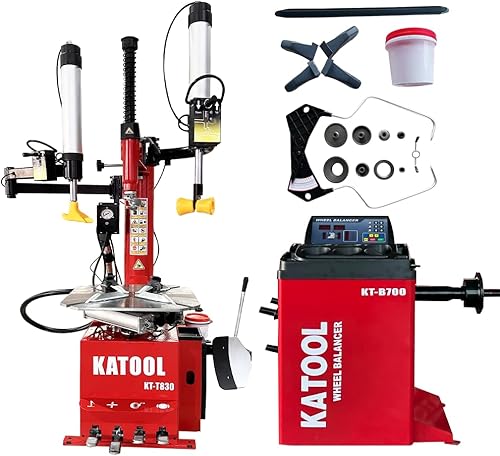 KATOOL 2.0HP Cambiador de neumáticos Soplador de Talón Máquina Equilibradora de Ruedas Combo KT-T830+KT-B700 Máquina cambiadora de neumáticos