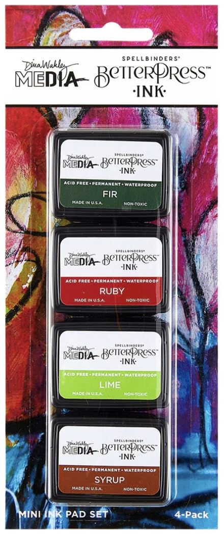 Spellbinders Festive Betterpress Ink Mini Set By Dina Wakley