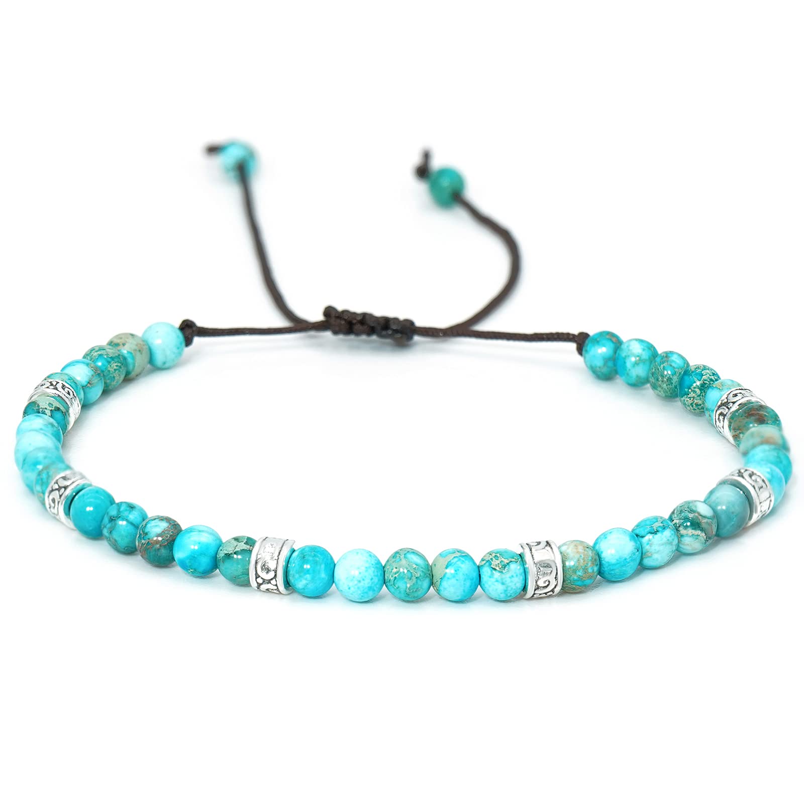 YooAiBeaded Bracelet Adjustable Emperor Stone Bracelets Handmade Colorful Beads Bracelets