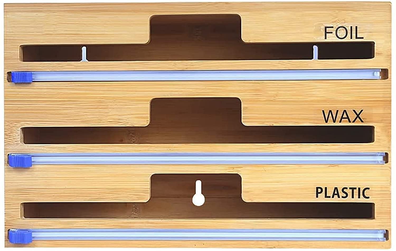 3 in 1 Wrap Bamboo Wood Dispenser with Cutter for 12in Roll