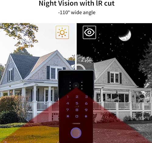 Miniatura 6 de ANJIELO SMART Sistema de intercomunicación de video WiFi, timbre visual de 2 hilos, timbre de video con pantalla táctil de 7 pulgadas con monitor,