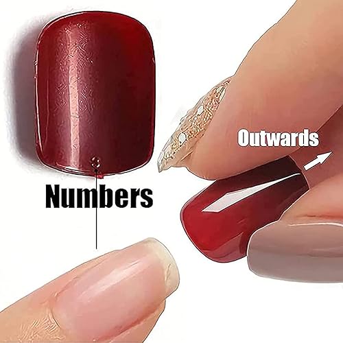 Miniatura 2 de Uñas postizas a presión para el día de San Valentín uñas postizas medianas con forma de ataúd corazón rojo cobertura completa uñas acrílicas con