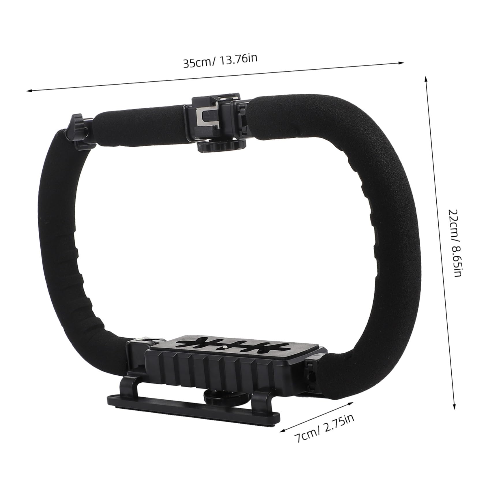 ULTECHNOVO Estabilizador de Cámara Portátil para Cámaras DSLR y Dv Mango de Esponja Antideslizante y 3 Puertos Zapata Fría para Montaje de Iluminación