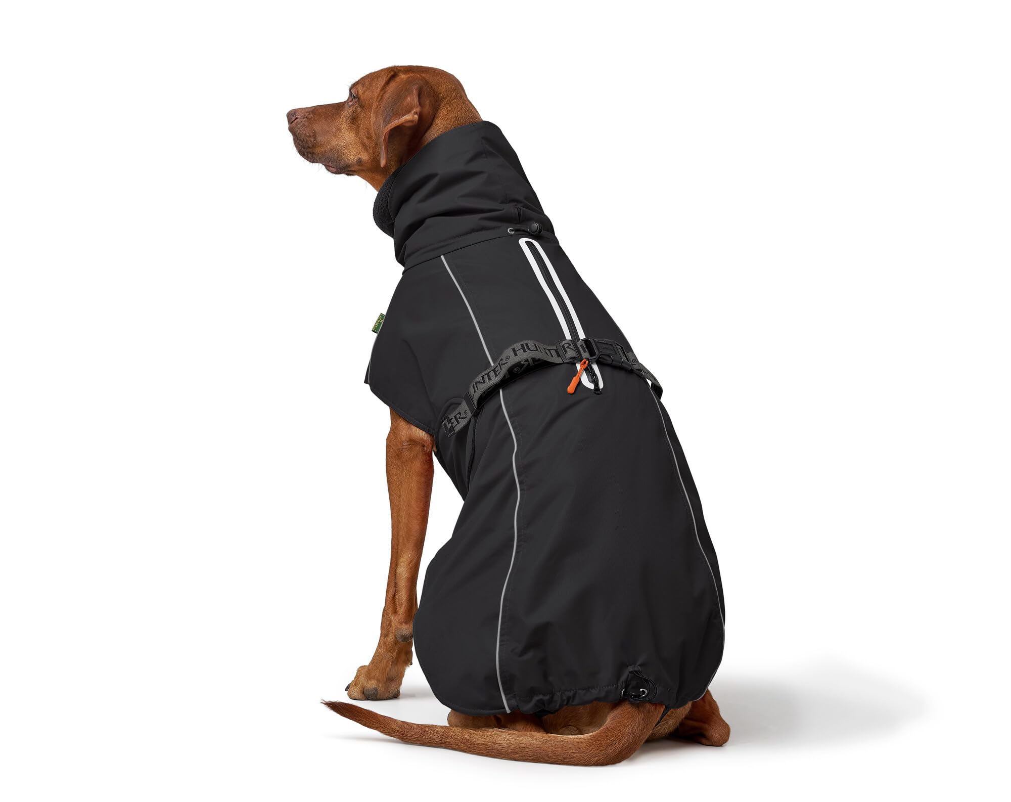 HUNTER Hundemantel NORDBY, Farbe: schwarz, wasserabweisend, warm gefüttert, reflektierend, ideal für Outdoor-Abenteuer, schützt vor Kälte & Nässe, maschinenwaschbar, Größe: 45
