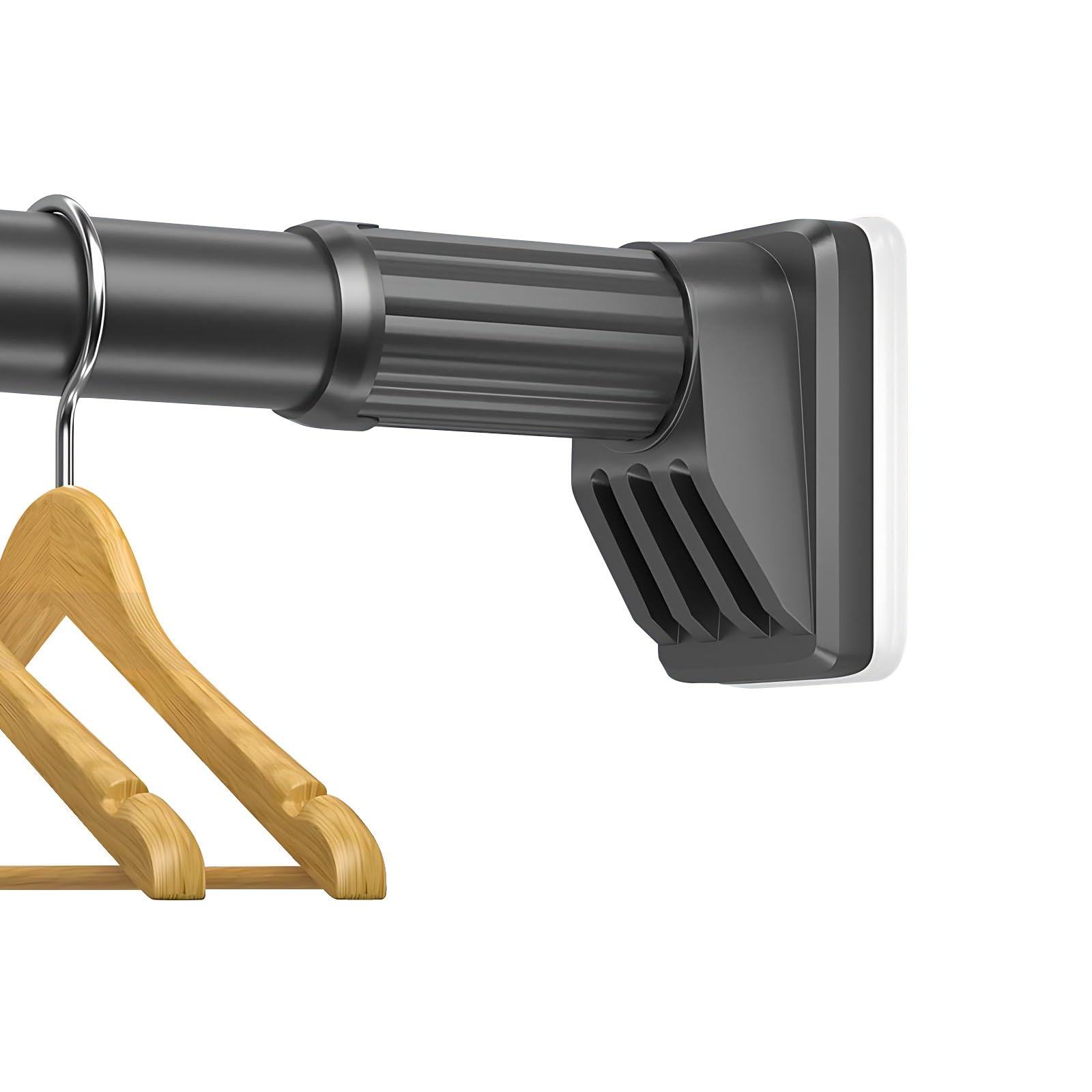 GLDYTVF Adjustable Tension Curtain Rod 63" 98" (160 250cm) No Drill Easy Install Ideal for Bathroom & Windows Gray Fits 110 190cm & 210 300cm Spaces