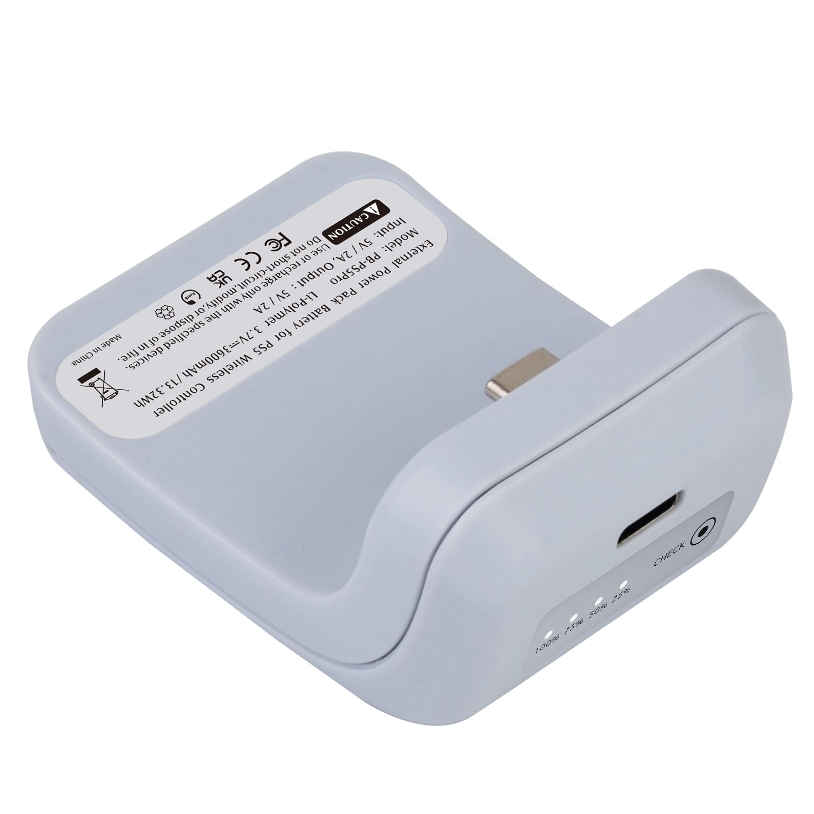 PS5 Chargeur de manette sans fil 3600 mAh pour manette PlayStation 5 avec câble USB de type C
