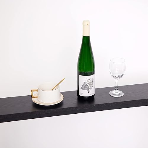 Miniatura 4 de SUCRSIXBRO Mesa consola con estación de carga, mesa de sofá estrecha de 63 pulgadas, mesa de entrada, sala de estar, dormitorio (negro, 63.00