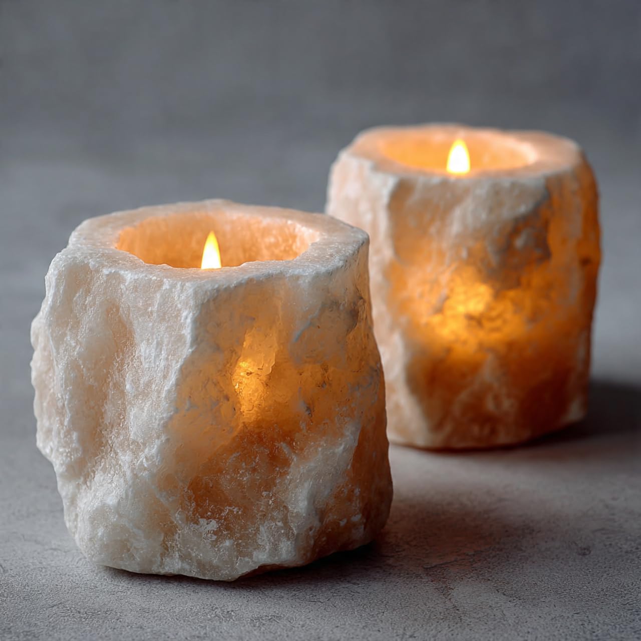 Natural Krafts Himalayan White Candle Holder Himalayan White Salt Rock Crystal Lamp Natural Shape. Very Rare Salt Crystal Light.ideal Home Decor Gift (Himalayan White Candle Holder) From Punjab, Pakistan