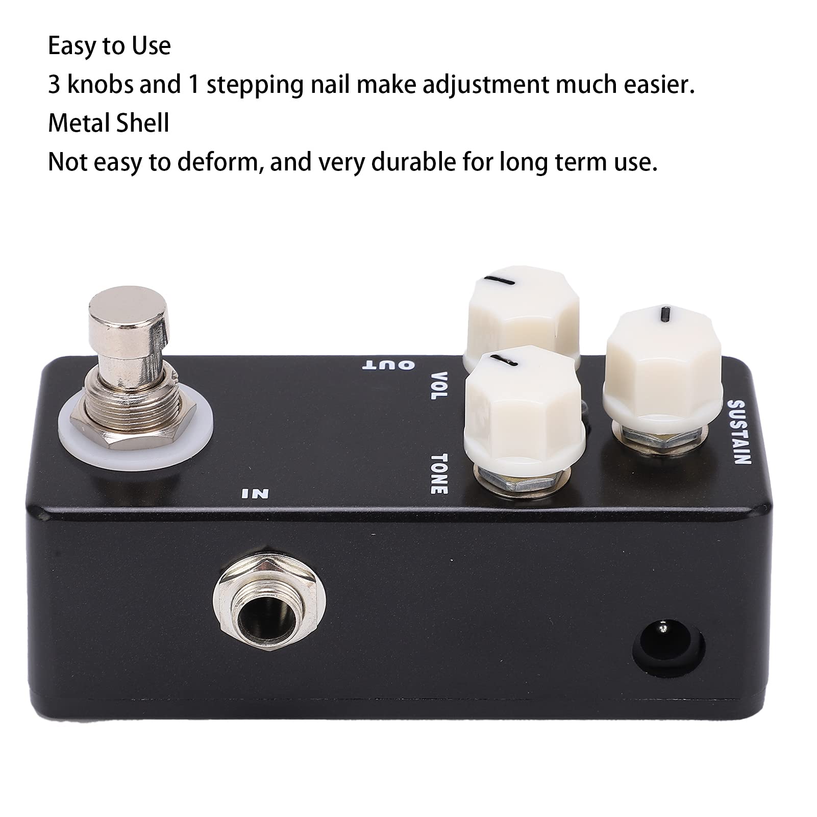 Bnineteenteam Pedale Effetti per Chitarra, Guscio in Metallo, Feedback Istantaneo, Pedale Effetto Mini Fuzz True Bypass per Chitarristi Elettrici