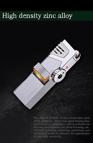 Miniatura 4 de -Encendedores recargables resistentes al viento - Encendedores de gas butano de metal - Encendedor de inyección directa triple turbo - Fija la