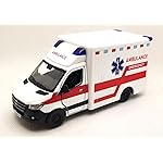 KiNSMART - Mercedes-Benz Sprinter Cargo Van 1:48 O Scale 5 Die Cast Metal Model Toy Van, Pull-Back Action (Amvulance U.S.)