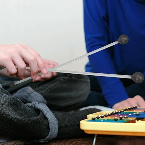 Miniatura 4 de 2pcs doble Marimba Mallet teclado de goma negro ambos extremos