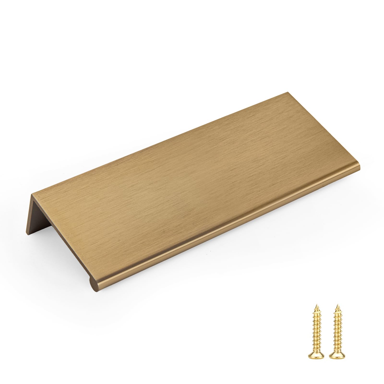 Photo 1 of Goldenwarm 25 Pack 3in Champagne Bronze Finger Pulls for Cabinet Handles Gold Finger Pulls, Brushed Bronze Edge Handles for Kitchen Drawer Hardware