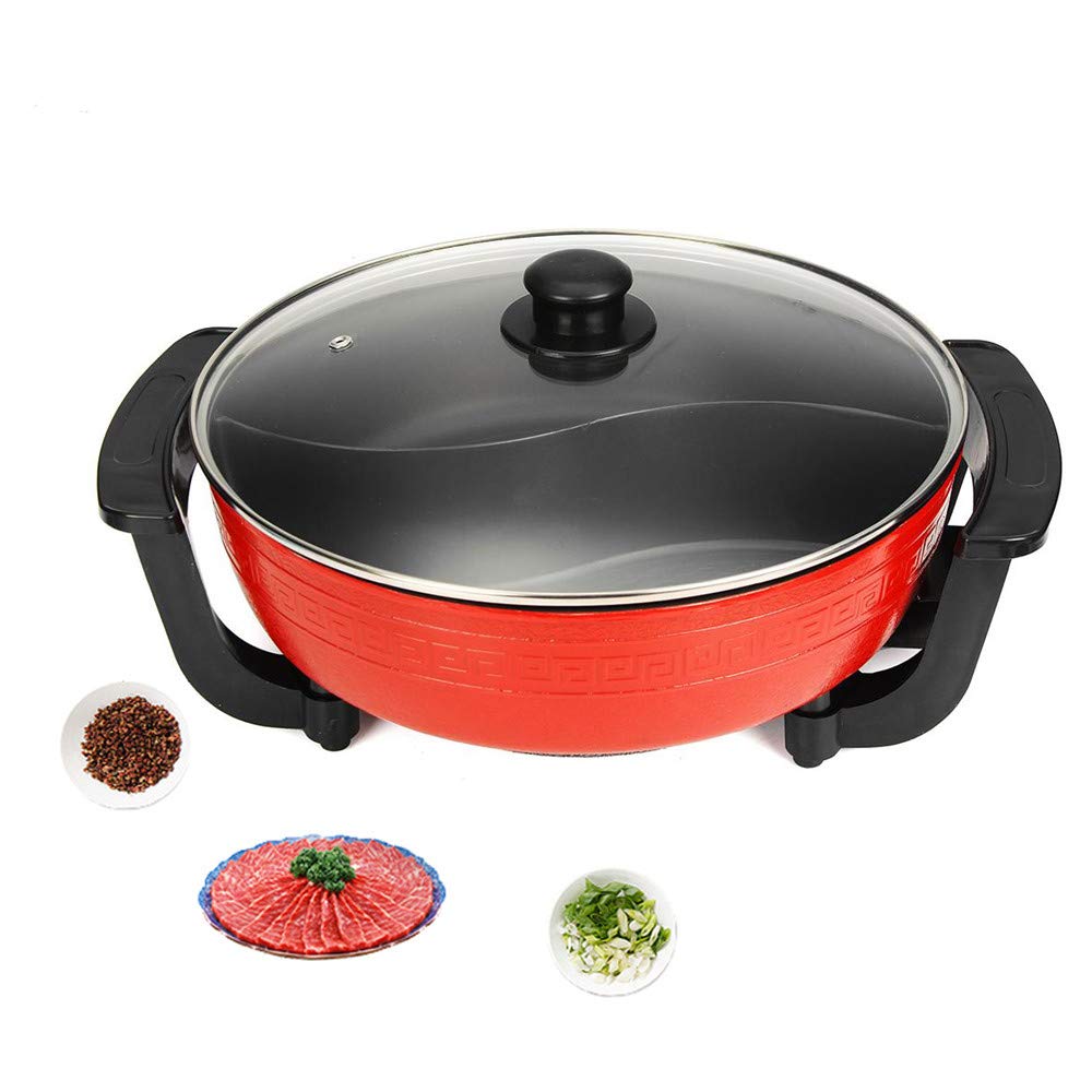 3nh 1800W 220V 6L Electric Shabu Shabu Hot Pot with Divider for 2 Flavor, Non Stick Surface with 5 Temperature Control Settings, Suitable for 4~6 Persons-image-39