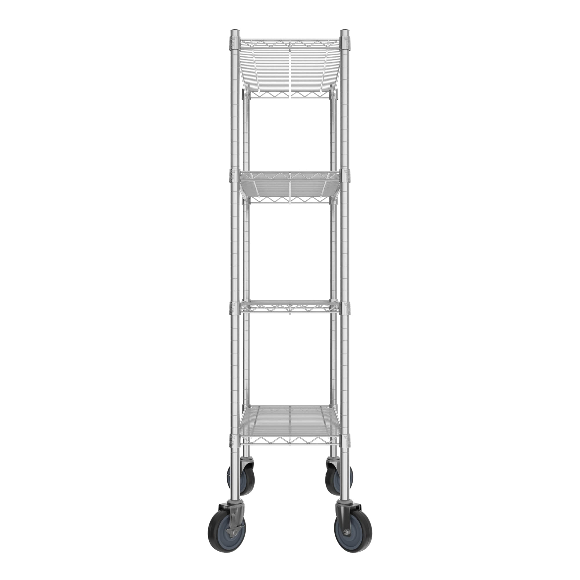 QUIET BOOK Commercial NSF Listed Chrome Mobile Wire Shelving Kit 14