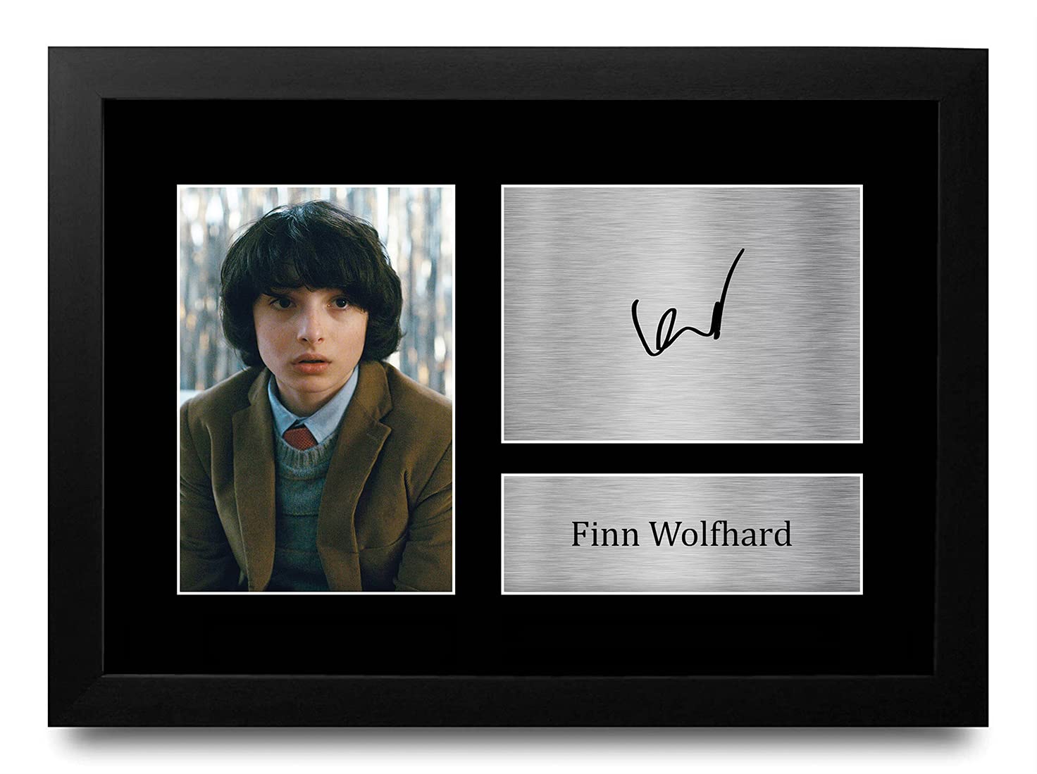 HWC Trading Finn Wolfhard Strange Hawkins Thing Mike Wheeler Gifts Printed Signed Autograph Picture for TV Show Fans - A4 Framed