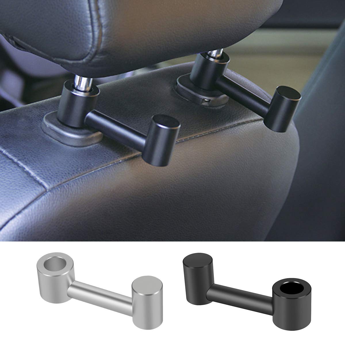 SANON 1 Pc Voiture Appui-Tête Barre Crochet en Alliage D'aluminium Manteau Sac D'épicerie Cintre Stockage Organisateur Titulaire