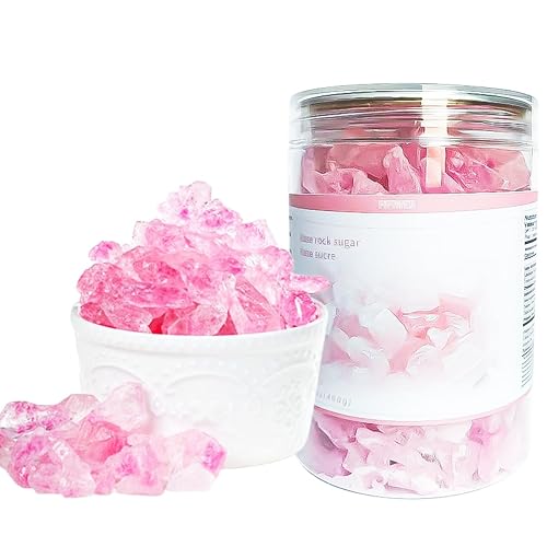 Rose rock candy 400g, rock sugar for tea | Add to coffee and tea for a nice sweetness, and can also be used to make smoothies, desserts, pastries, etc