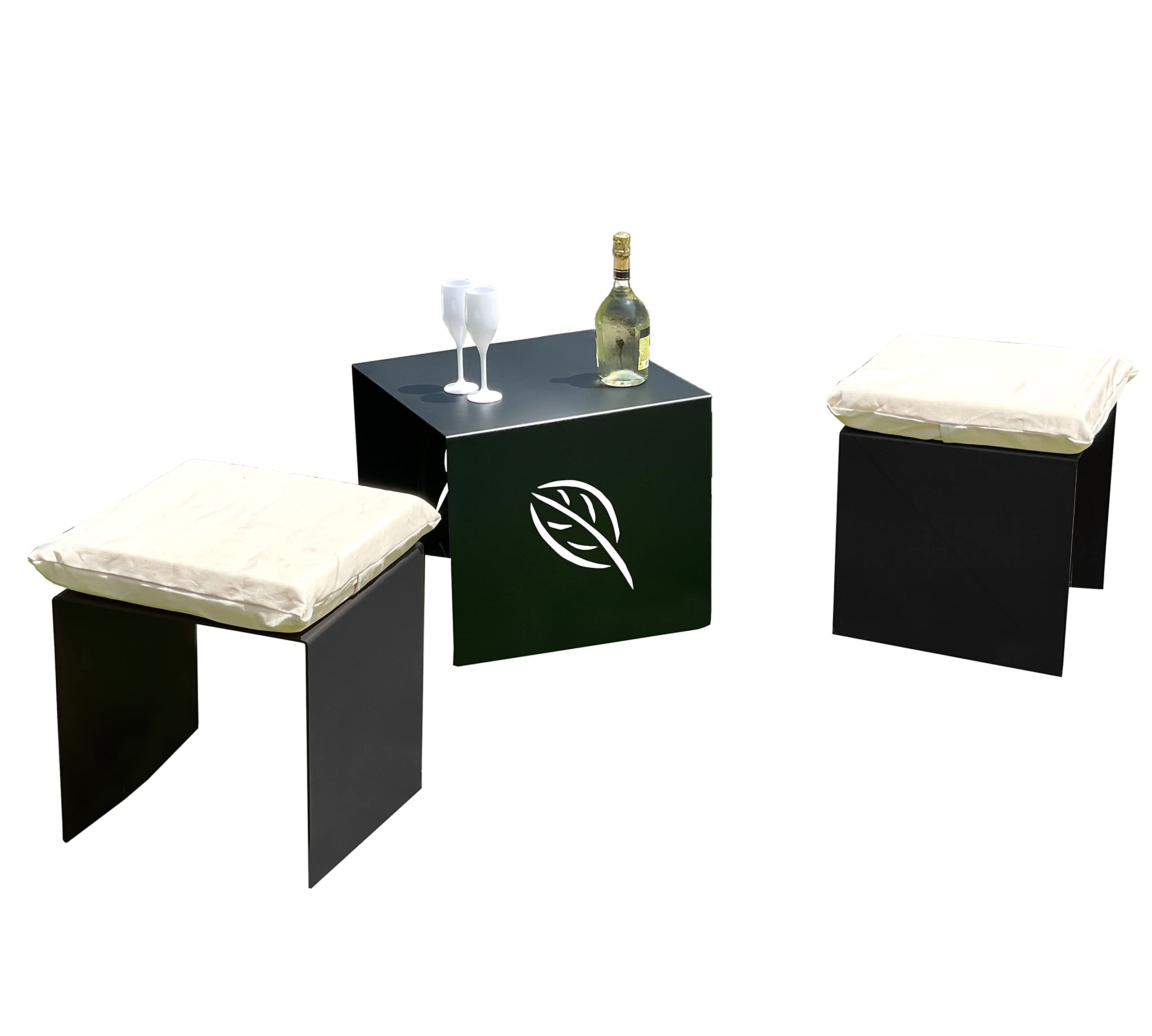 Tecnokit: Metal Evolution sedia da giardino in acciaio verniciato Silla cm 40x40x40h (NERO)