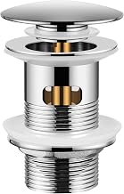 Peppermint Pop Up Sink Waste Slotted Click Clack Waste Plug with Overflow for Bathroom Basins, Vessel Sinks, Chrome Bathroom Basin Waste