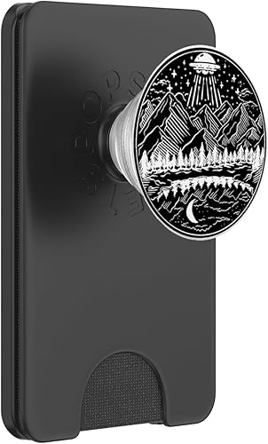 Miniatura 7 de Galaxy UFO Abduction Space Astronaut Nature Lake Moon Alien PopSockets PopGrip agarre intercambiable para teléfonos y tabletas
