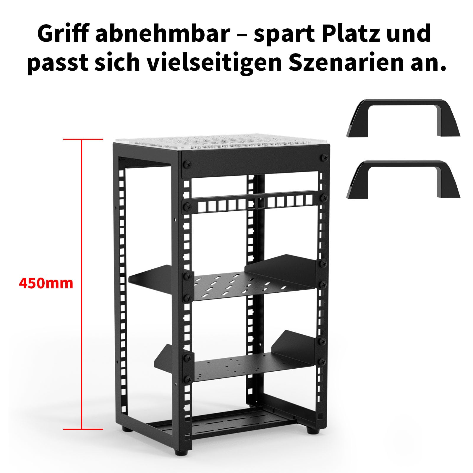 Mini rack da 10 pollici, 8U Desktop Server Rack, 200 mm di profondità con ripiano regolabile, per NAS, switch, router, pannello patch, home lab e dispositivi AV