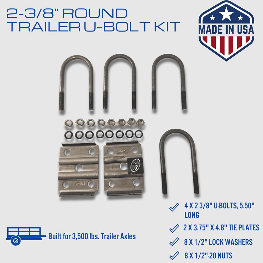 SOUTHWEST WHEEL USA Made 3,500 lbs. Tandem Trailer Axle Suspension Kit (Leaf Springs, Hanger & U-Bolt kit)