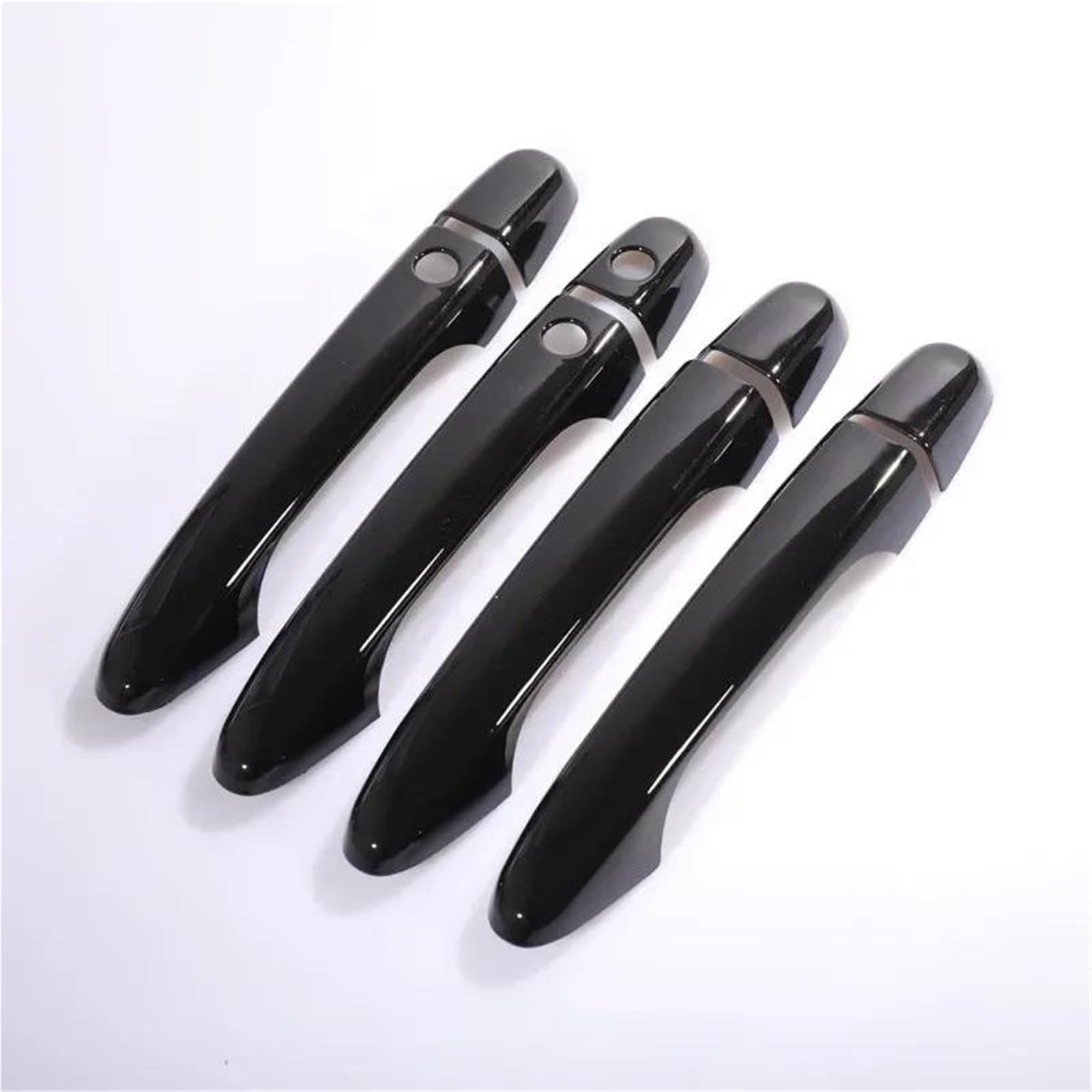 NMJLQW Exterior Decoration for CR-V 2012 2013 2014 2015 2016 Gloss Black Chrome Car Door Handle Covers Bowl Decor Trim Styling Accessories(Black 2 Buttons)