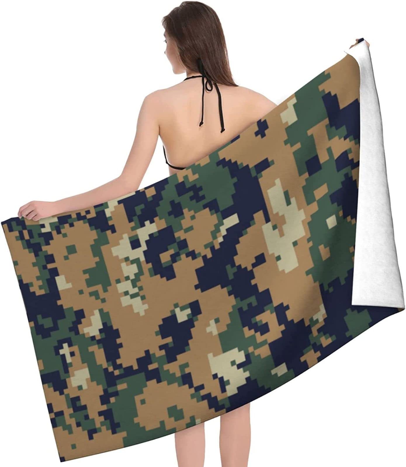KATATI Camuffare Telo Mare Grande, Microfibra Asciugamano da Spiaggia, Teli Mare Camuffare, Asciugatura Rapida Antisabbia Adulti Teli Mare per Nuoto Campeggio 3D Telo Mare 150x200 cm