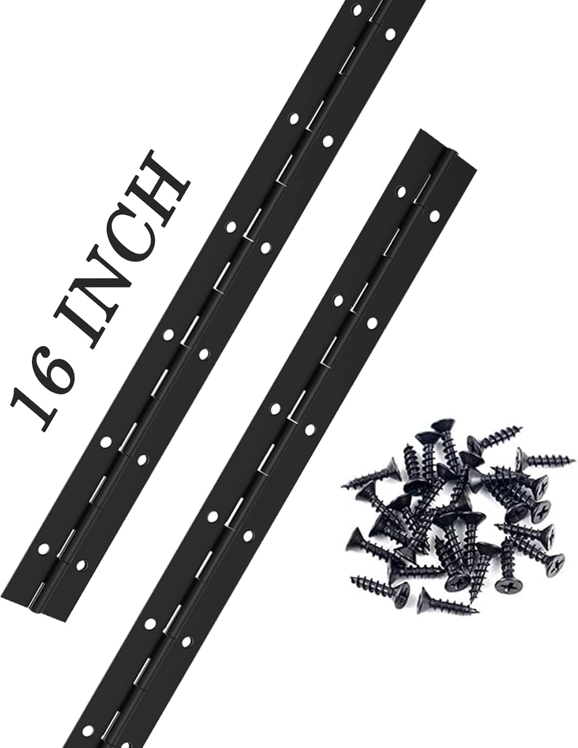 2PCS Black Piano Hinge 16 Inch, Stainless Steel Continuous