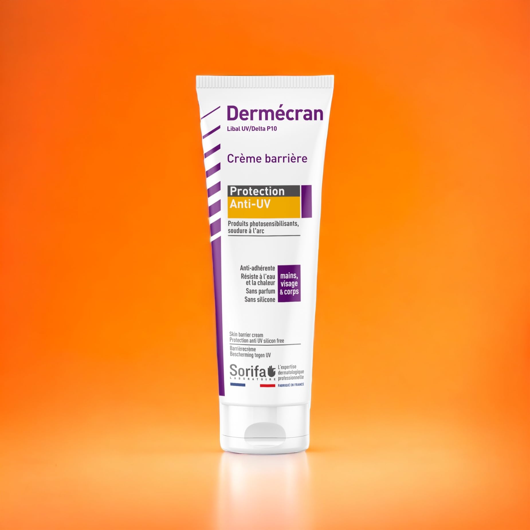 Juego de 3 – Dermecran – Crema barrera – Protección UV – Soldadura – Productos fotosensibilizantes – Manos, cara y cuerpo – Alta tolerancia – Tubo 125 ml.