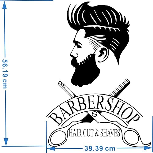 Miniatura 9 de Adhesivo decorativo de pared extraíble de barbería Art Man Barbershop Decoración de pared Stiker para decoración de ventana (22.4 x 15.7 in, JWH108)