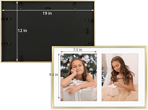 Miniatura 5 de Golden State Art, Marco de aluminio para collage de 8 x 10 pulgadas, muestra imágenes de 10 x 8 pulgadas con 2 aberturas o una foto de 12 x 19