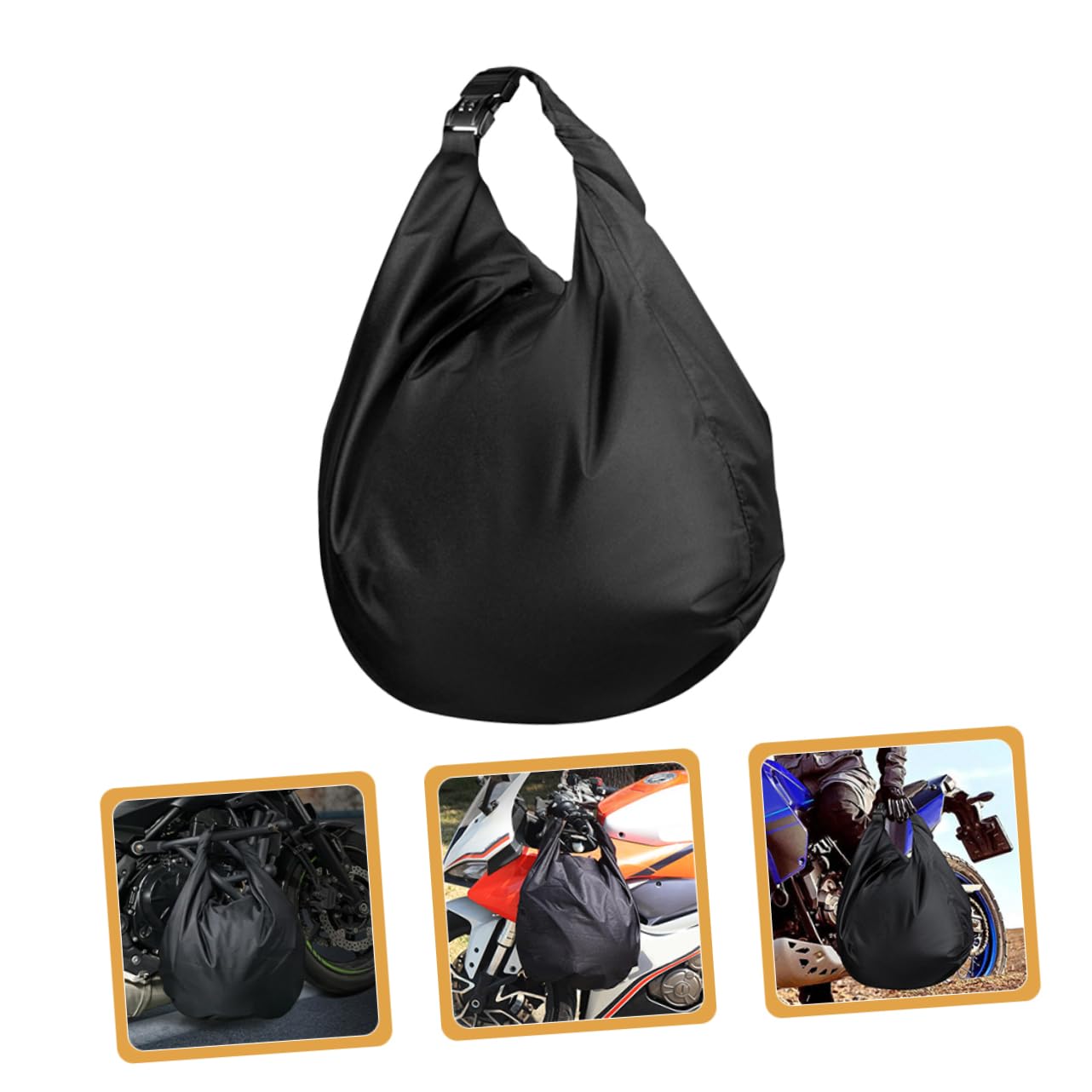 Borsa Porta Casco per Moto, Portacasco Oxford Nero, Leggera e Portatile, Apertura Facile per Riporre Casco in Viaggio