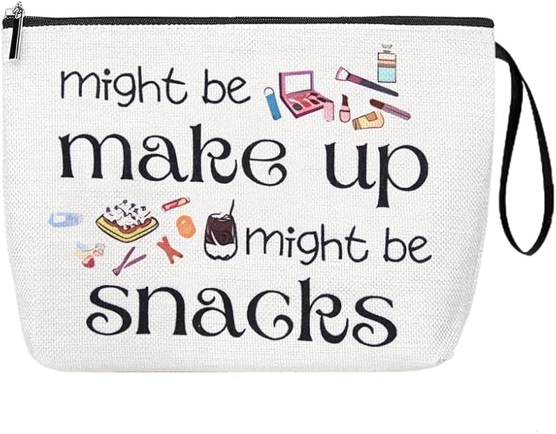 Necessaire Sudaporn Might Snack de juta com zíper e alça de pulso, 1 unidade