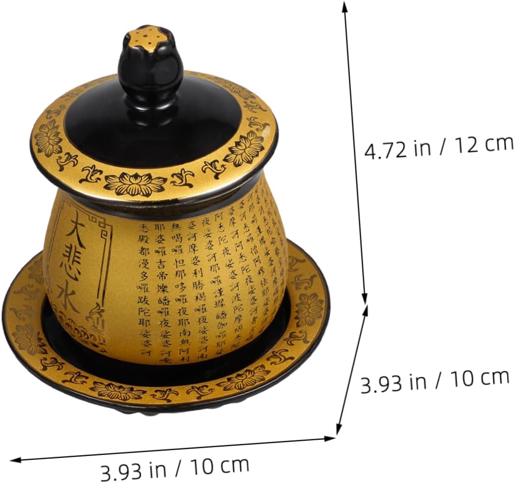 ABOOFAN Buddha Worship Holy Grail Water Supply Cup Offering Cup Buddhist Offering Container Ceramic Water s Buddhist Supplies Worship Ritual Bowl Large Shelf Ceramics