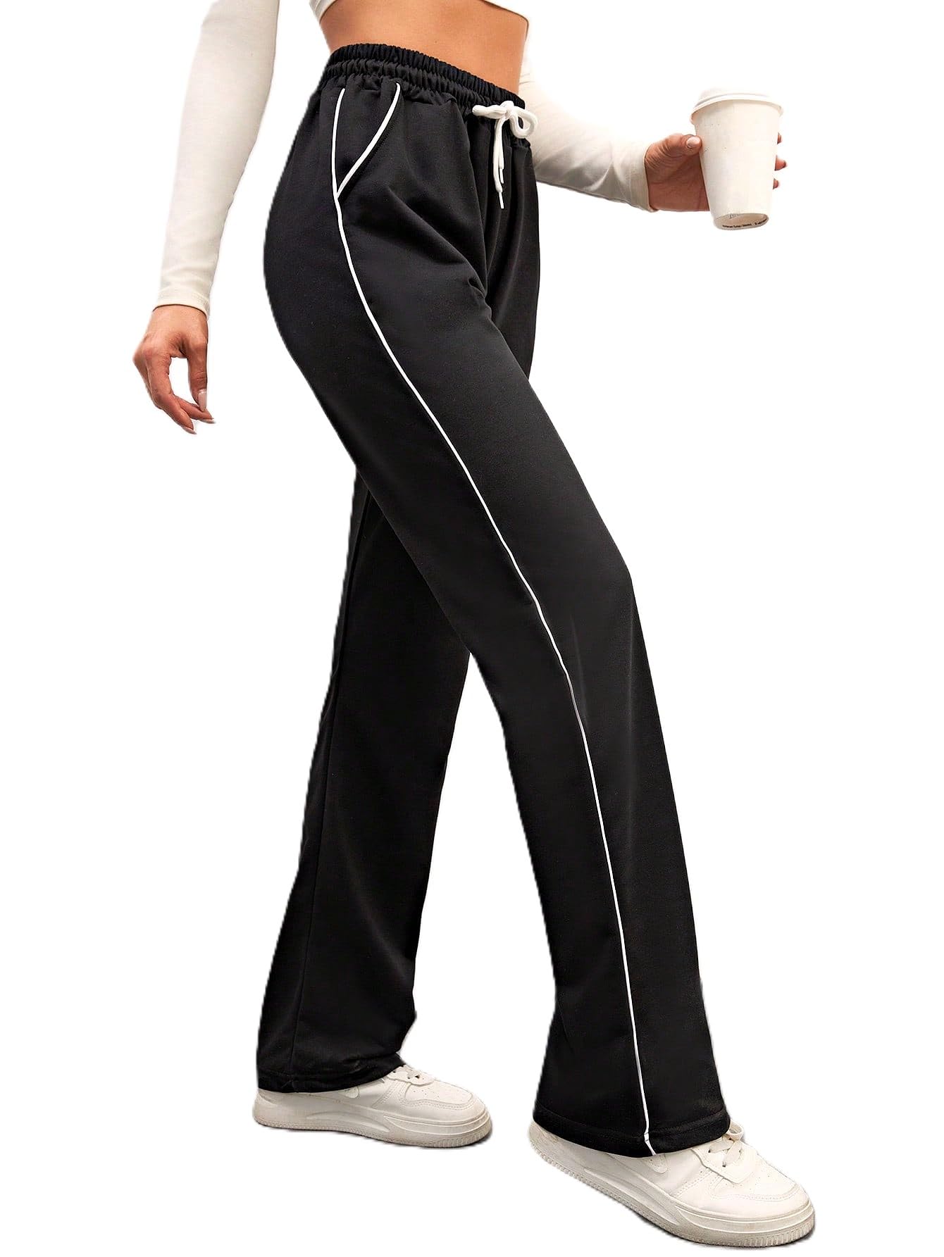 SAKHWALA Women's Striped Track Pants | Women Trackpants | Women Lower/Pyjama | Lounge Pants | Loose Fit Trackpants | Gym/Yoga/Casual Wear Pants