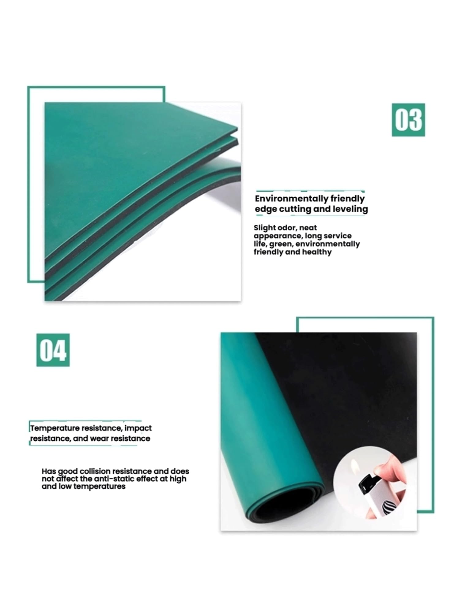 ESD-Silikon-Lötmatte, ESD-Lötmatte, grün, Verschiedene Größen, for Elektroschweißen, Uhren- und Handy-Reparatur(60x100x0.2cm)