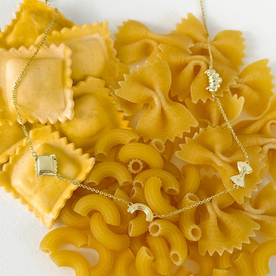 Wanderlust + Co Food Party Charms Necklace 14K Gold/Rhodium Plated Hypoallergenic Jewelry4