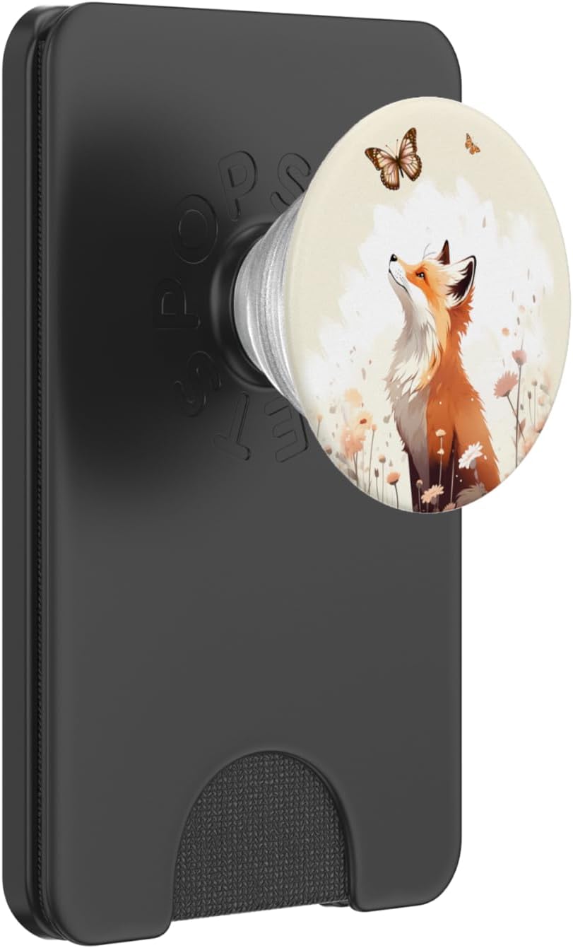 Fox Butterfly Forest Animal PopSockets PopWallet for MagSafe