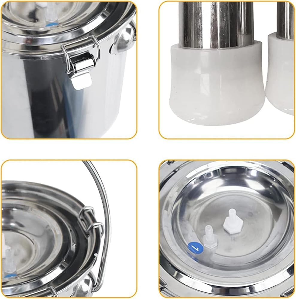 Mungitrice elettrica ricaricabile per capre e mucche - 5L/10L Mungitrice portatile con aspirazione regolabile, arresto automatico, funzionamento a batteria per piccole aziende agricole e
