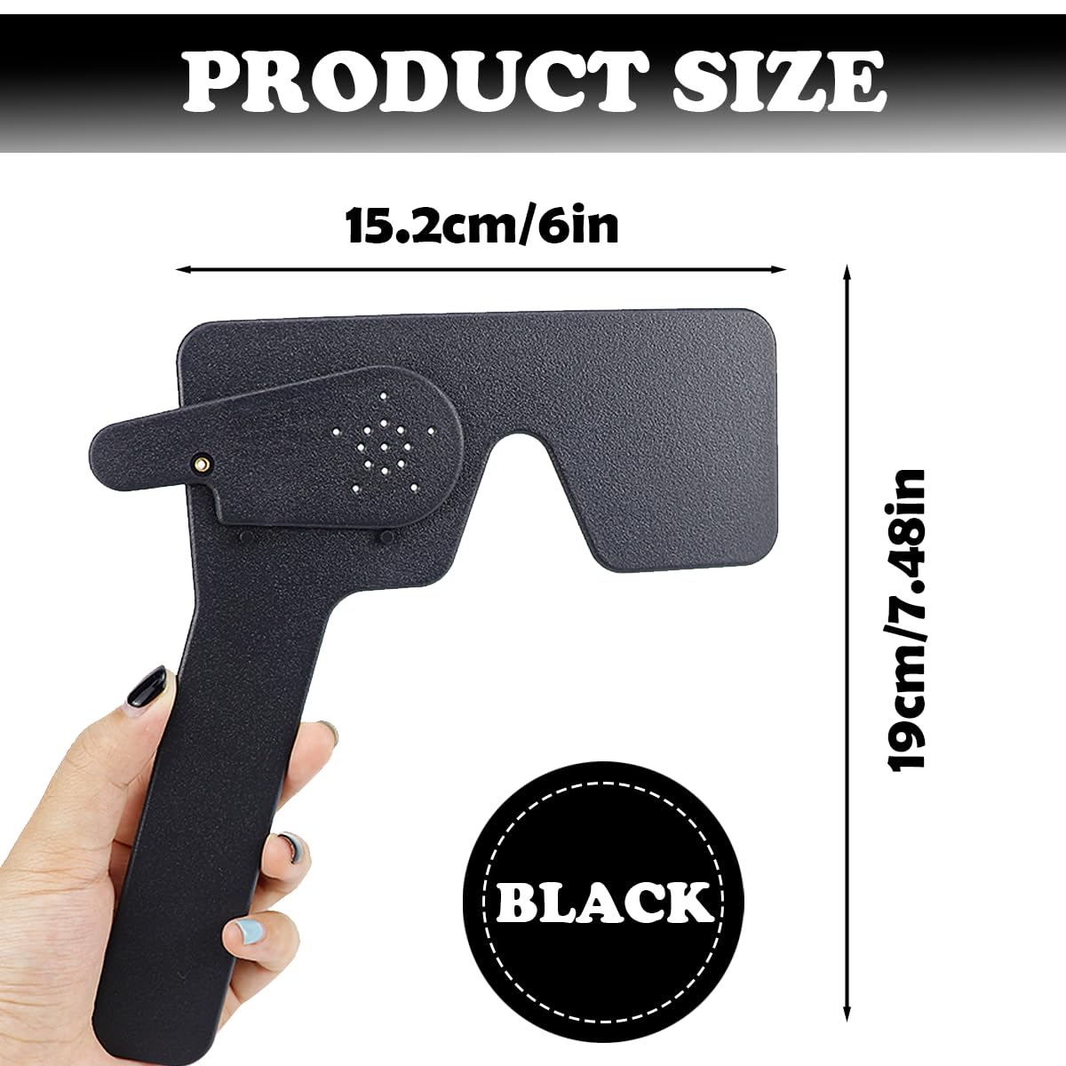 ZJIVQO Handheld Eye Occluder Pinhole Occluder Ophthalmic Eye Occluder for Ophthalmologist Orthoptist or Optometrist Home Doctor Hospital,Black - Image 2