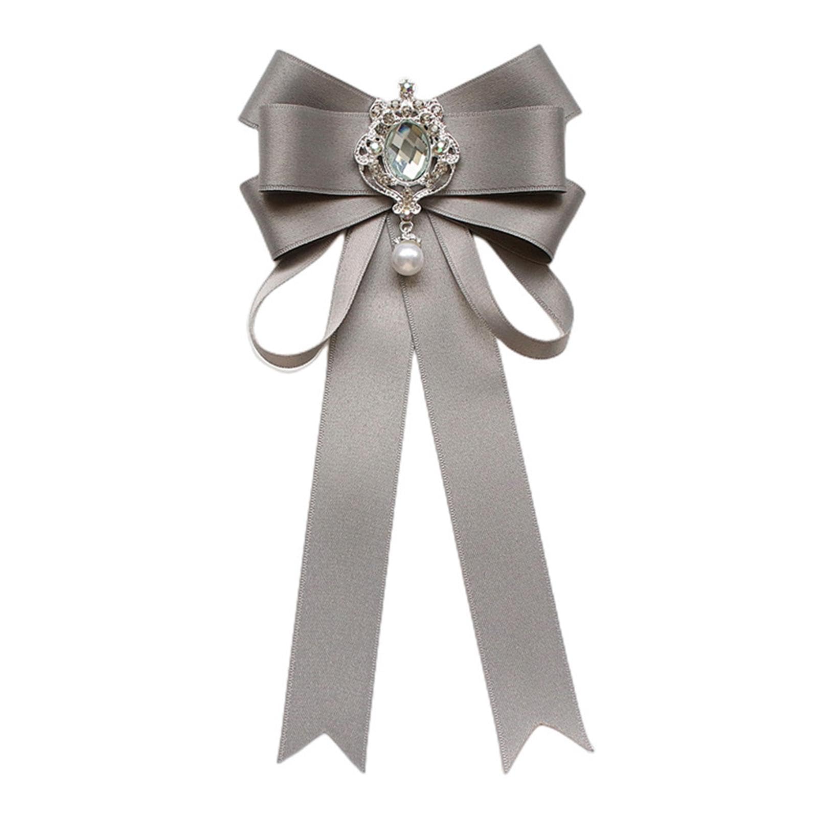 Women Tie Neck Tie Clothes Accessories Jabot Jewelry Fashion for Shirt Uniform for Girls Women Corsage Necktie Collar Tie, Gray